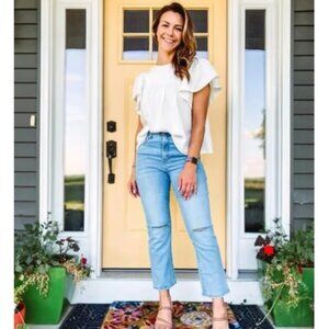 Lularoe cropped kick flare denim jeans with or without rips